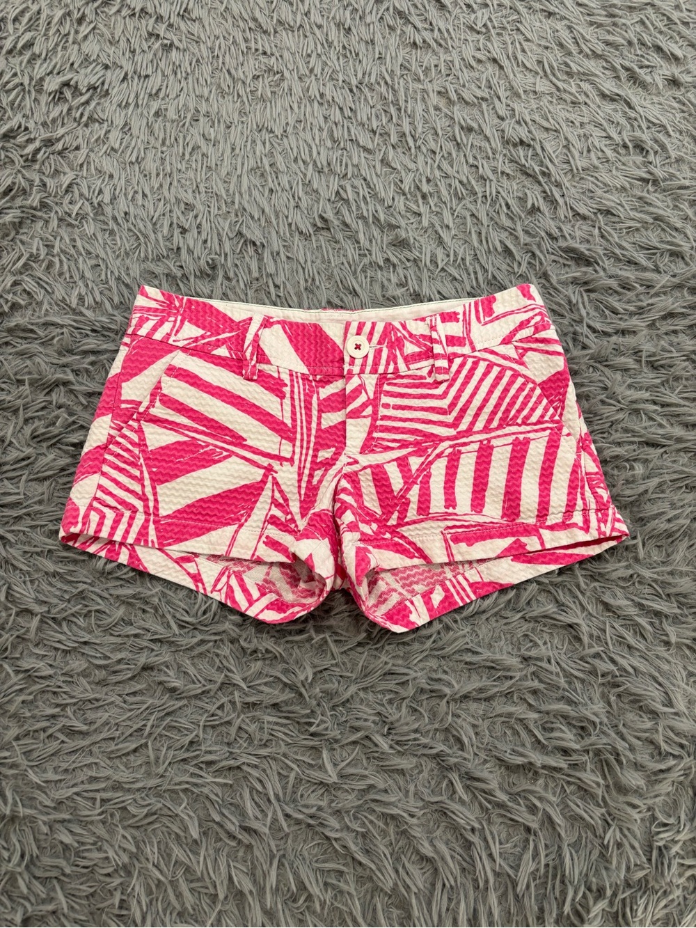Lilly Pulitzer Womens The Walsh Short Pink White Size 00 Low Rise Y2K Resortwear